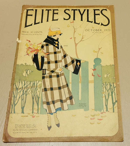 1922 Elite Styles October Original Dressmaker Tailor Fashion Catalog Ladies