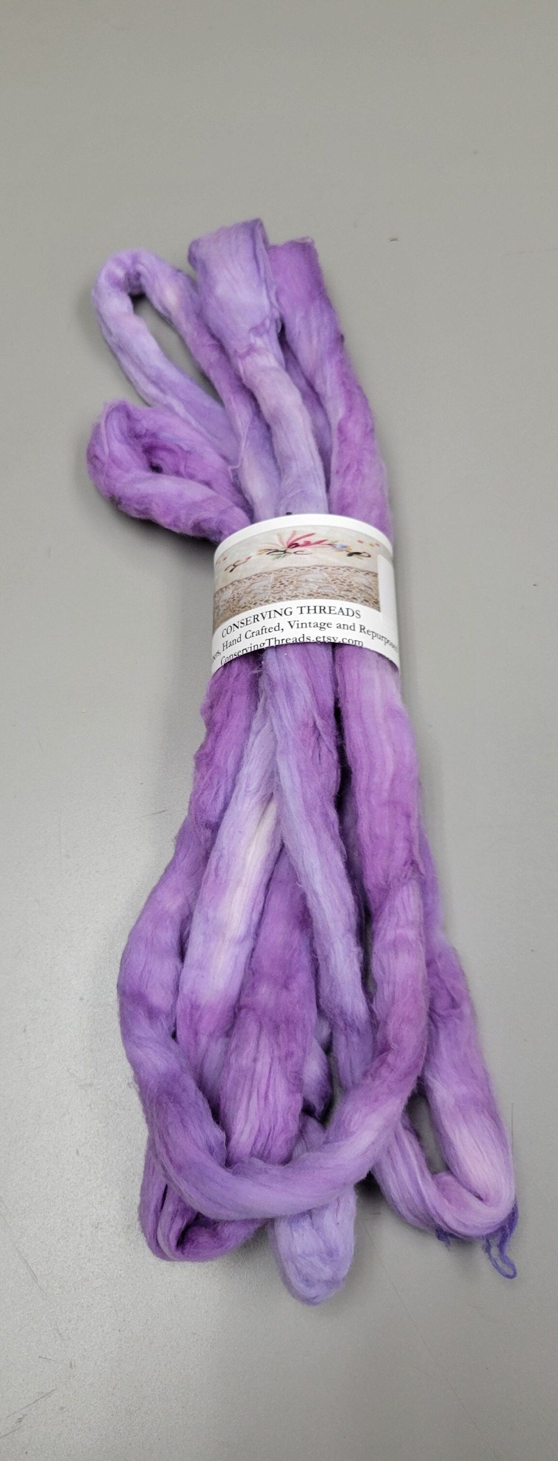 Cotton Sliver, 1/2 oz (0.5 ounce), Purple (Pinkish) USA Grown Acala Cotton Sliver, Hand Dyed. Spin Cotton!!! Crafts and Fiber Arts