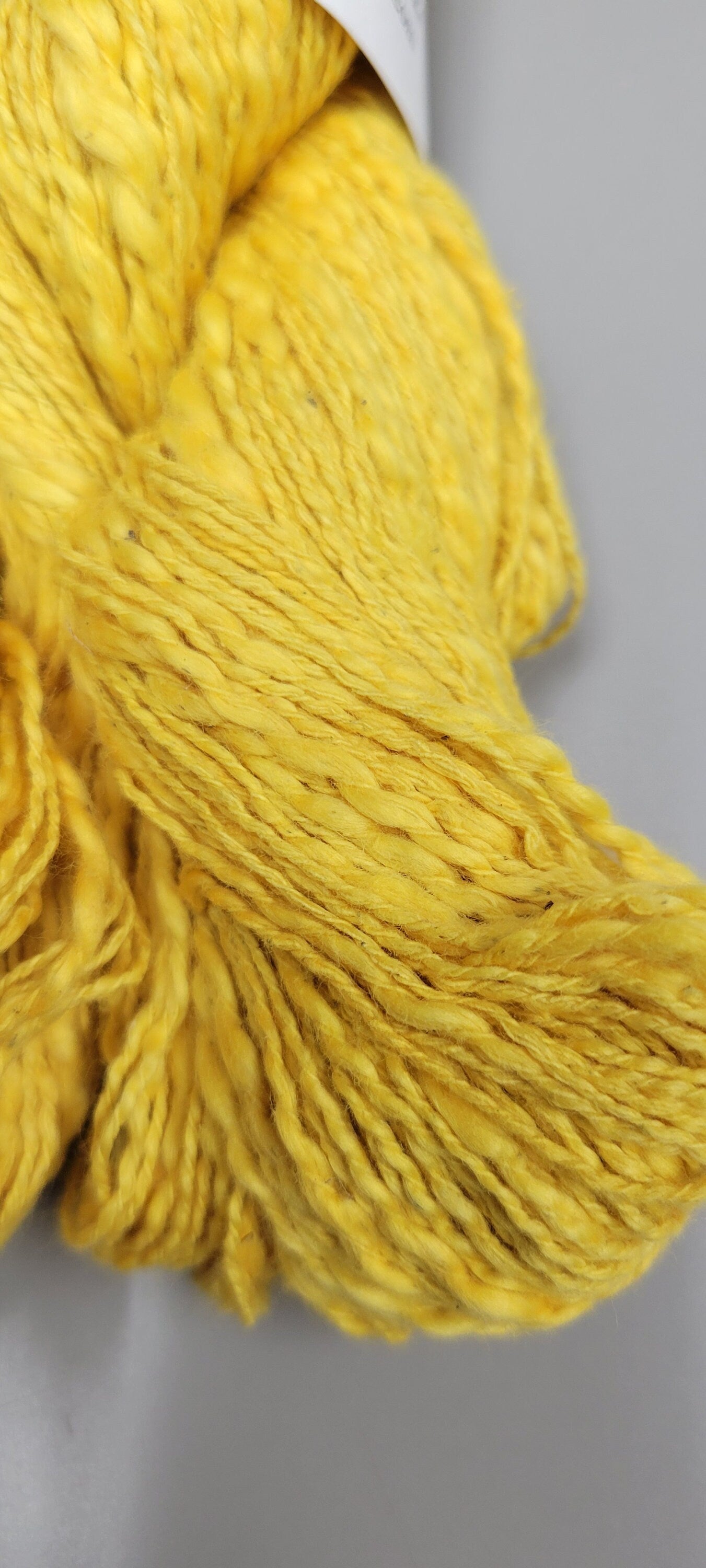 Cotton Yarn Yellow (Gold), Hand Spun, 2 Ply, Fingering Weight. Natural. Great for Knitting, Crochet, Fiber, Weaving, Big Stitching