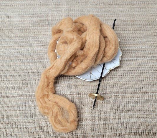 Brown Cotton USA Grown Natural Fiber Sliver, Light Brown Color. Great Gift Idea for Spinner, Weaver and Fiber Artist, Artists, ect.