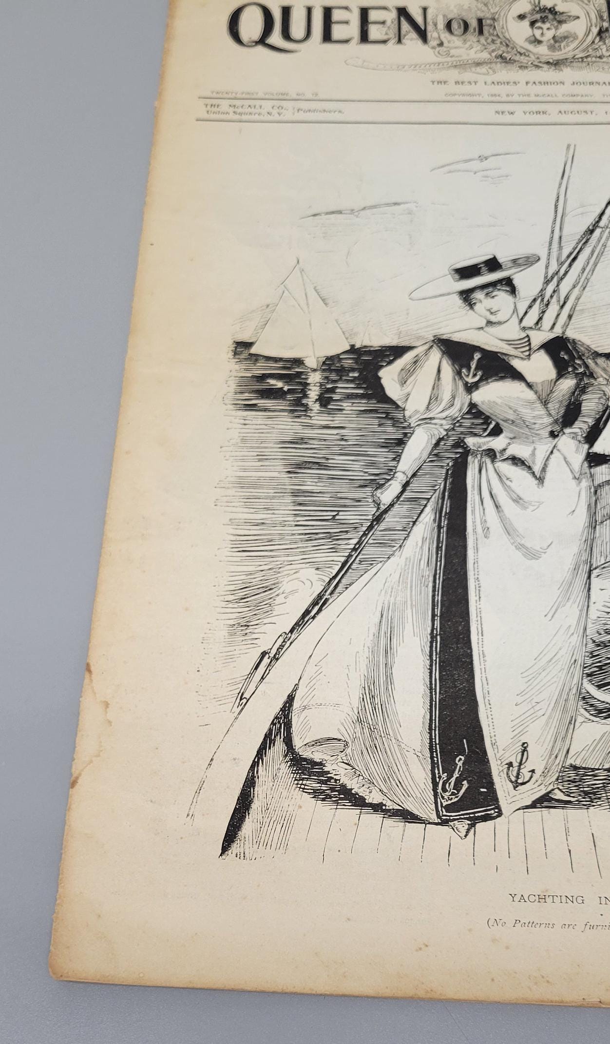 1894 Original The Queen of Fashion Paper August. The McCalls Co. The Best Ladies' Fashion Journal Catalog, Mail Order, Vol 21 No 12.
