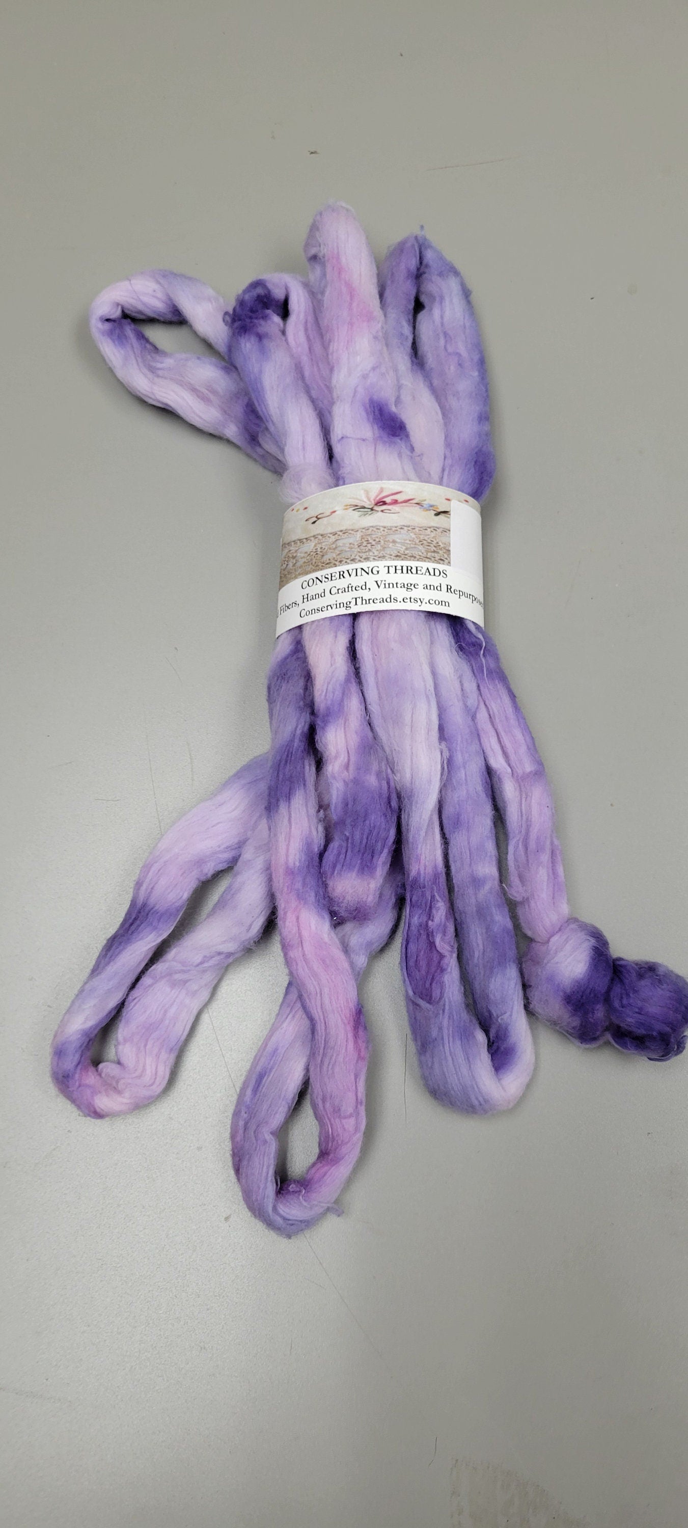 Cotton Sliver, 1/2 oz (0.5 ounce), Purple USA Grown Acala Cotton Sliver, Hand Dyed. Spin Cotton!!! Crafts and Fiber Arts