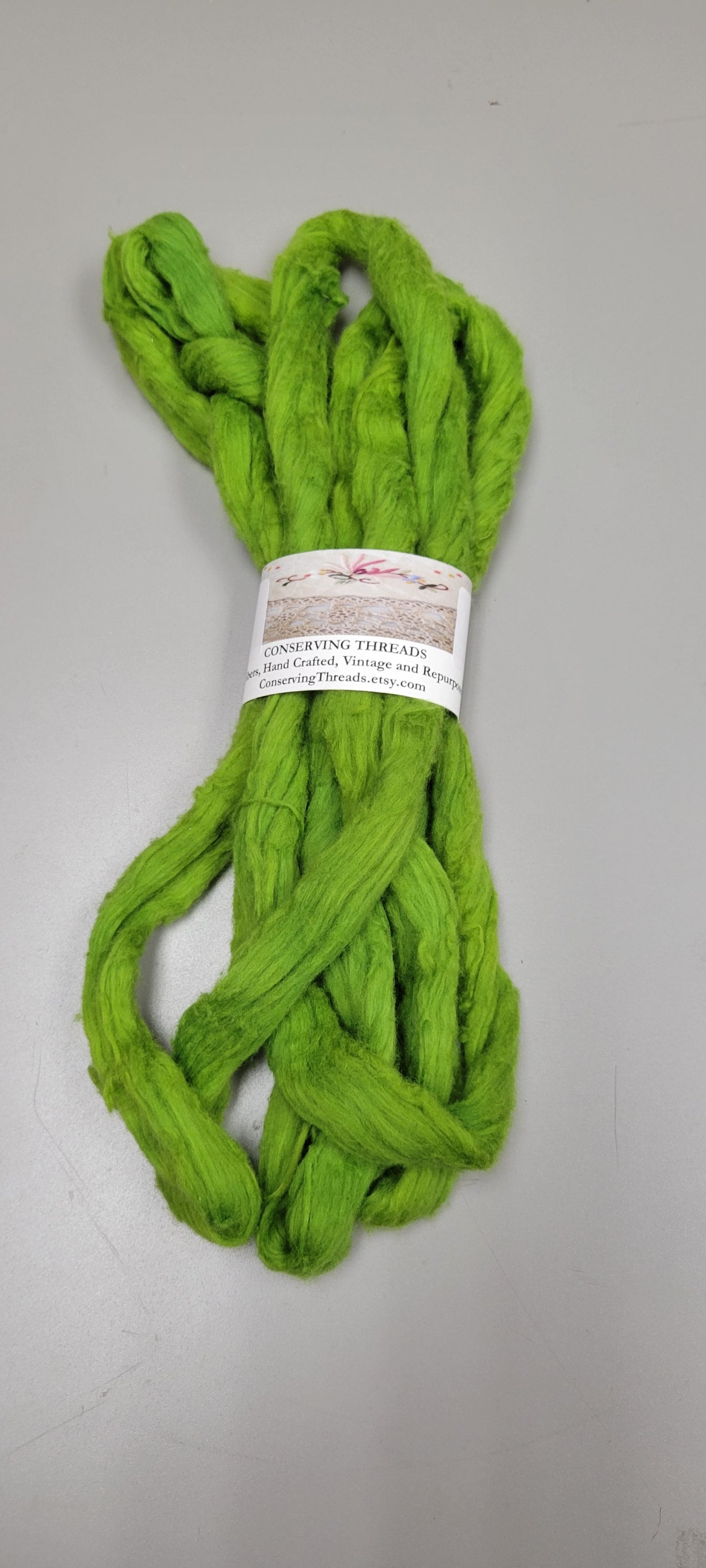 Cotton Sliver, 1/2 oz (0.5 ounce), Green USA Grown Acala Cotton Sliver, Hand Dyed. Spin Cotton!!! Crafts and Fiber Arts