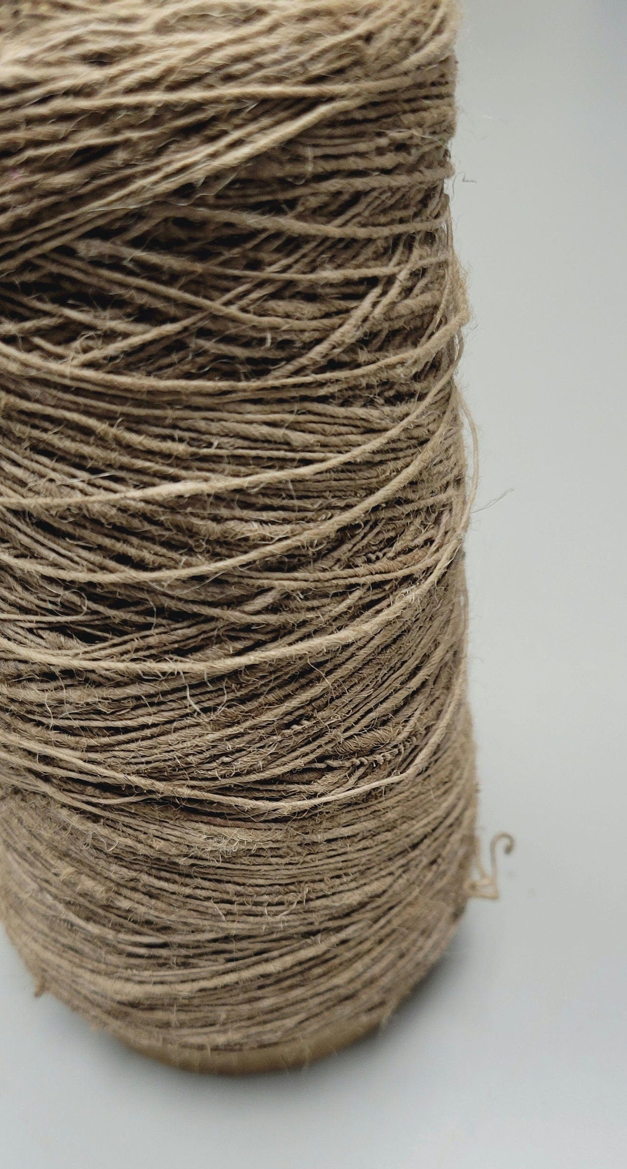 Nettle Handspun Yarn. Single Ply. Dyed Brown Using Black Walnuts - Hand Spun Skein Natural. Great for Kitting, Crochet, Weaving, Slow Stitch