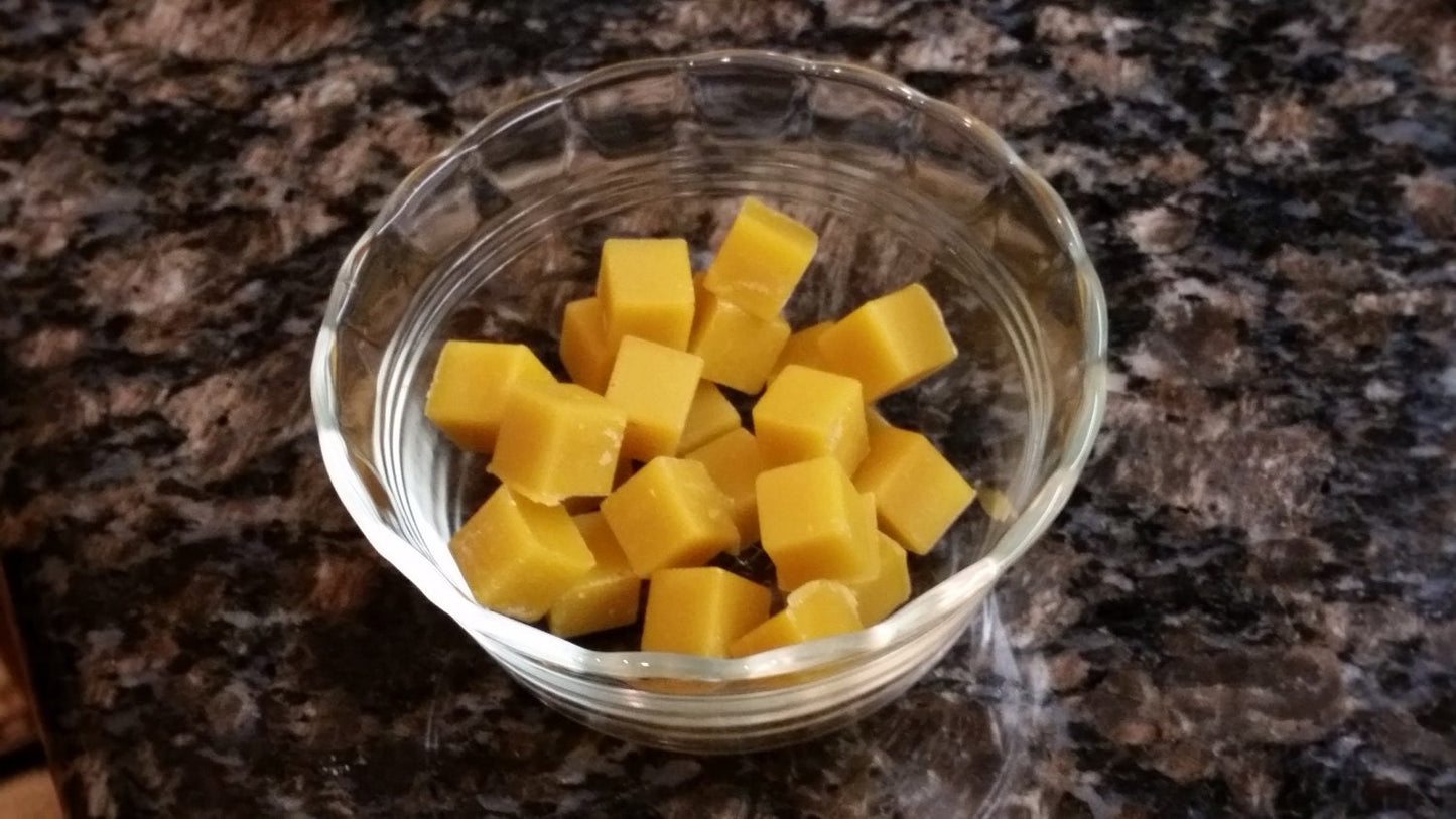 1 oz Organic Beeswax Cubes - 1 ounce / Farm Harvested Filtered Wax. Small Batch Projects