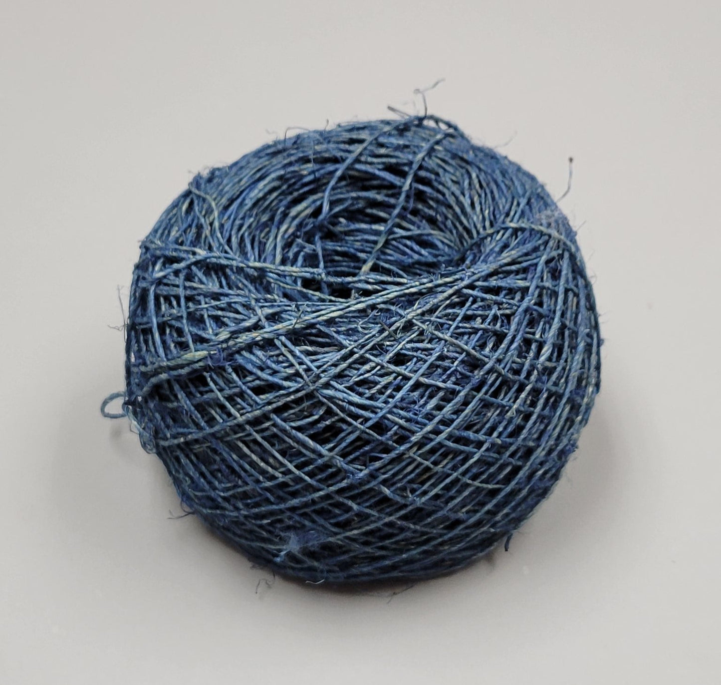 Hemp Yarn, 200 Yards, Blue Indigo Dyed. Hand-Spun.