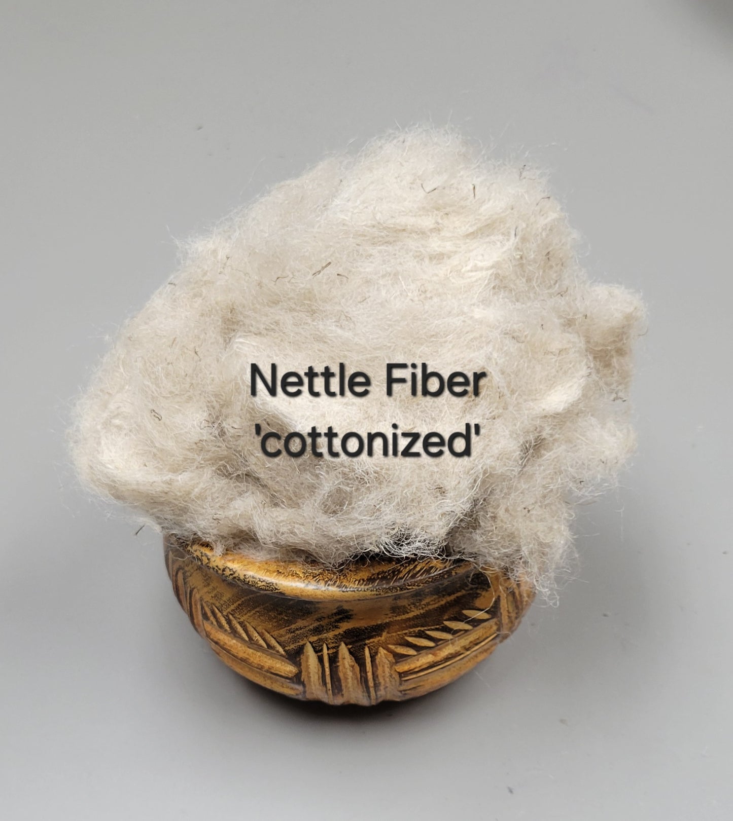 Nettle Fiber. Degummed, Uncarded 'Cottonized' Fiber. 1 oz.