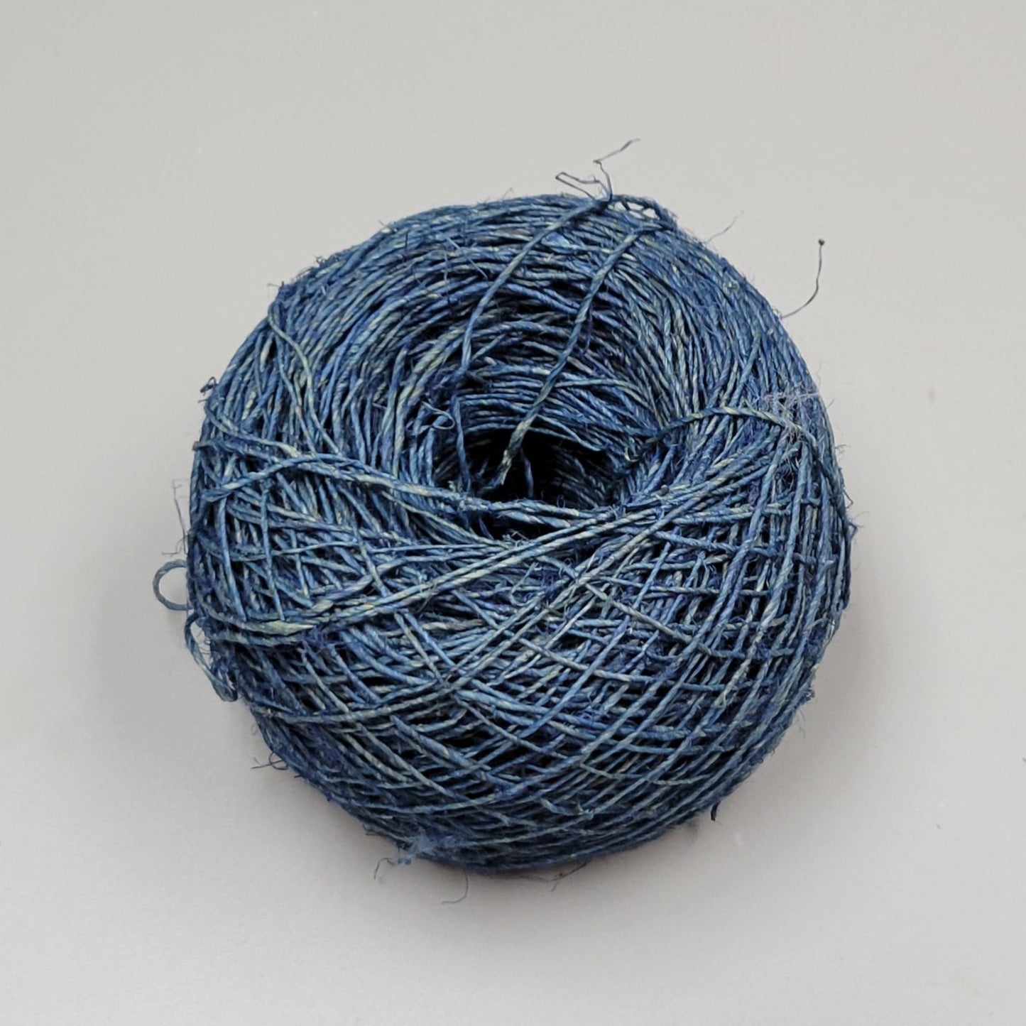 Hemp Yarn, 200 Yards, Blue Indigo Dyed. Hand-Spun.