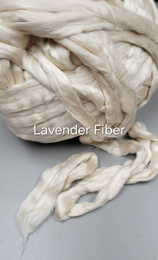 Lavender Fiber (RCFs). 1 ounce. Combed Sliver.