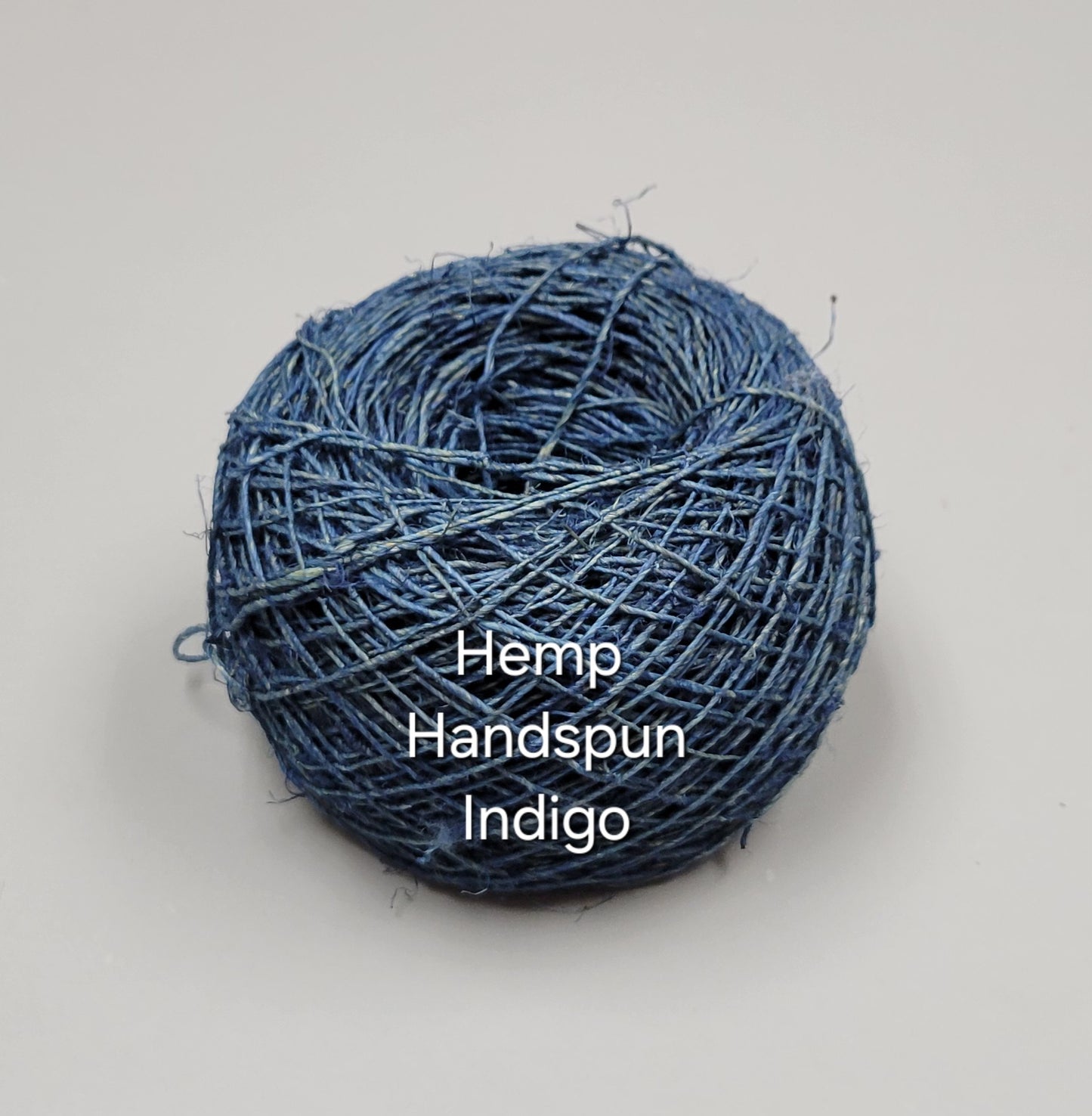 Hemp Yarn, 200 Yards, Blue Indigo Dyed. Hand-Spun.