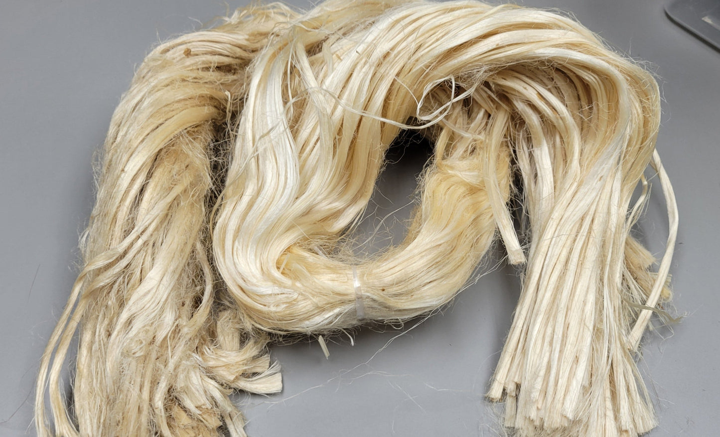 Sisal Long Fiber Bundle. 100% Natural Semi-Combed Fiber. 1 ounce.