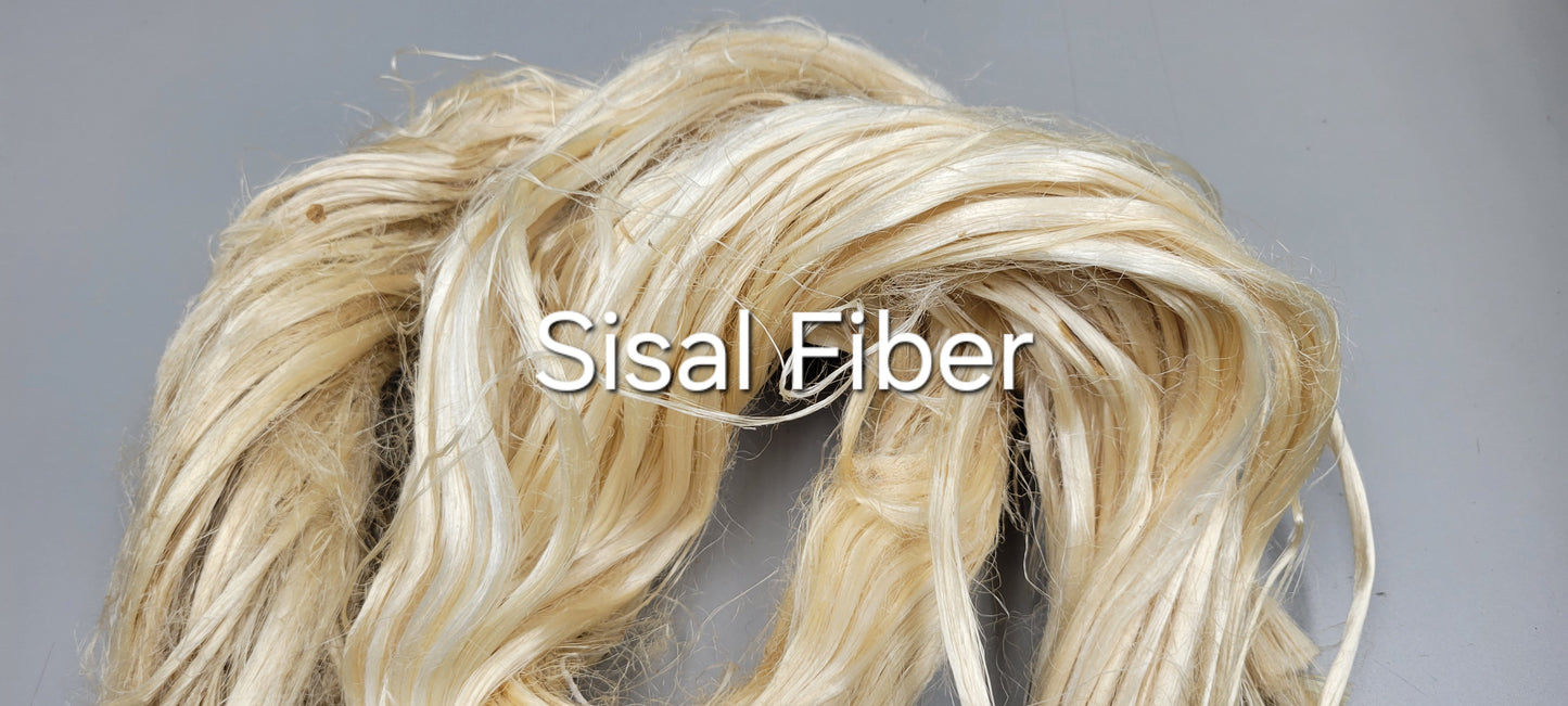 Sisal Long Fiber Bundle. 100% Natural Semi-Combed Fiber. 1 ounce.